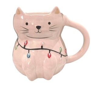 Wondershop 2024 16oz Stoneware Figural Cute Christmas Cat‎ Mug